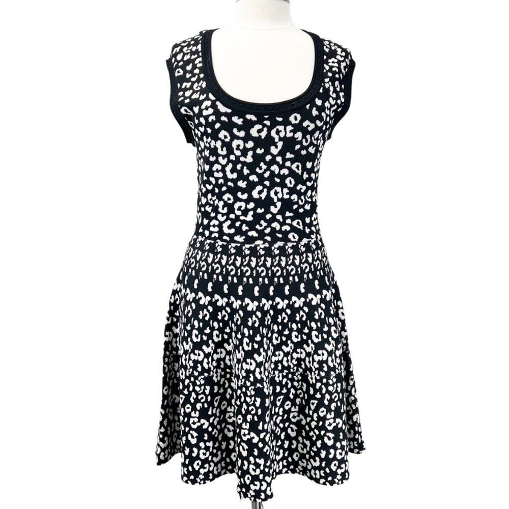 Rebecca Taylor Womens Knit Dress Large Leopard Animal Print Mob‎ Wife Bold Glam